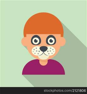 Lion face painting icon flat vector. Kid mask. Child makeup. Lion face painting icon flat vector. Kid mask