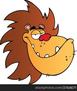 Lion Head Cartoon Mascot Character