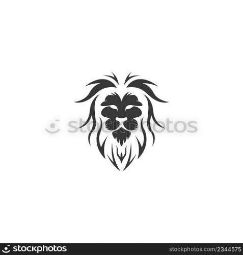 Lion head icon logo design vector template illustration