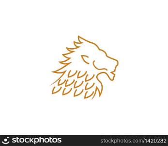 Lion head line vector illustration