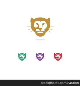 Lion head logo design, tiger vector icon. animal illustration.