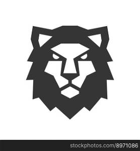 Lion head logo on white background vector image