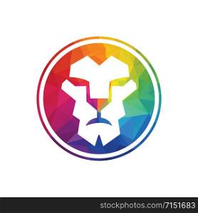Lion head logo vector design. lion king head sign concept.