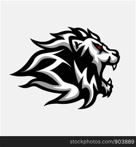 lion head - mascot logo vector