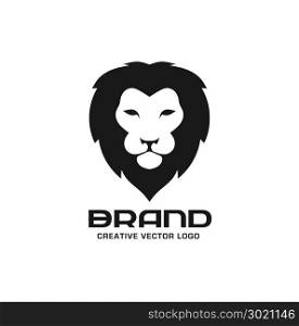 Lion head red color logo vector, lion king head sign concept, Lions head logo