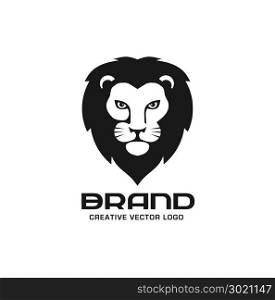 Lion head red color logo vector, lion king head sign concept, Lions head logo