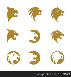 Lion head vector icon illustration