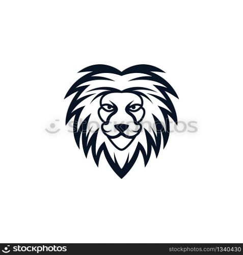 Lion head vector icon illustration