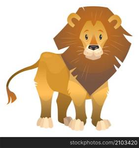 Lion icon. Big savanna cat. Safari animal isolated on white background. Lion icon. Big savanna cat. Safari animal
