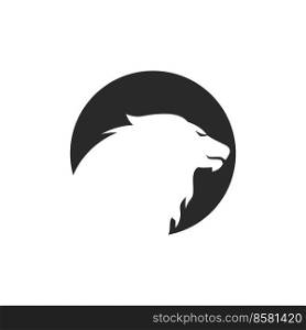 Lion illustration logo vector flat design template