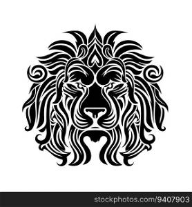 Lion king abstract logo vector illustration, emblem design.Lion logo black simple flat icon on white background. Lion head mascot logo design vector template. Creative illustration concept. Lion king abstract logo vector illustration