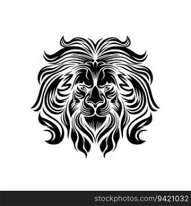 Lion king abstract logo vector illustration, emblem design.Lion logo black simple flat icon on white background. Lion head mascot logo design vector template. Creative illustration concept. Lion king abstract logo vector illustration