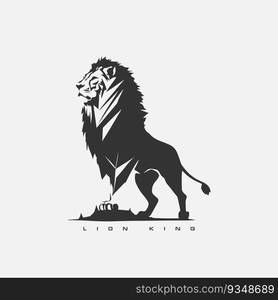 Lion King vector logo template. Wild animal lion. Lion King vector logo template. Wild animal lion.