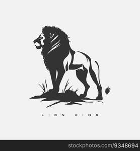 Lion King vector logo template. Wild animal lion. Lion King vector logo template. Wild animal lion.