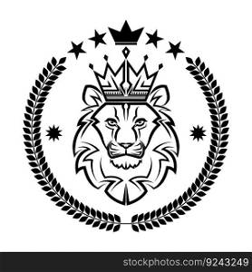 lion king vintage logo line art