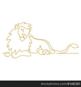 Lion li≠art logo icon design illustration