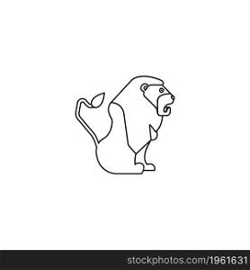 Lion line icon vector illustration logo design.