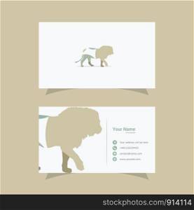 Lion logo design, king vector illustration, animal business card