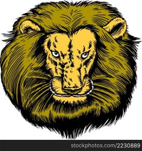 Lion Mascot Head Vector Illustration