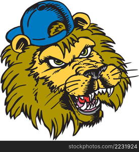 Lion Mascot Head Vector Illustration
