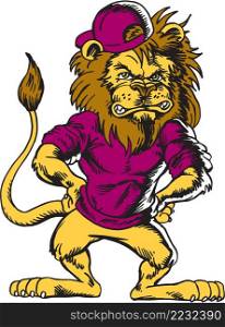 Lion Mascot Standing Vector Illustration