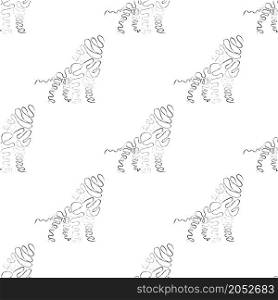Lion seamless pattern in black and white color Vector Illustration