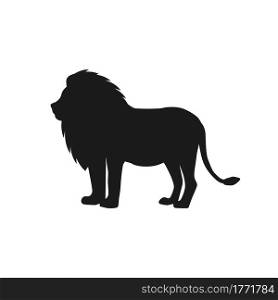 Lion silhouette icon isolated on white background.Vector stock