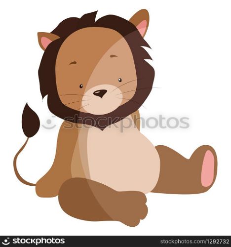 Lion toy, illustration, vector on white background.