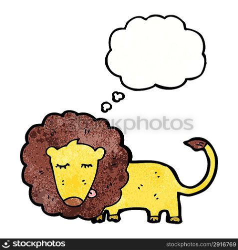 lion with thought bubble cartoon