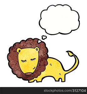 lion with thought bubble cartoon