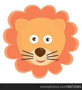 Lions head, illustration, vector on white background