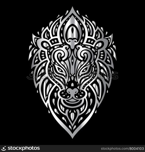 Lions head Tribal pattern. Polynesian tattoo style. Vector illustration.. Lions head. Tribal pattern.