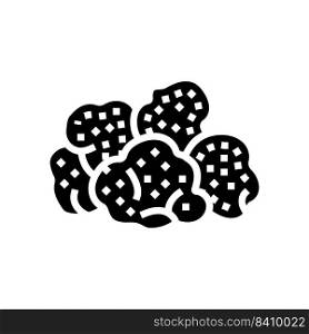 lions mane mushroom glyph icon vector. lions mane mushroom sign. isolated symbol illustration. lions mane mushroom glyph icon vector illustration