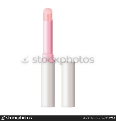 Lip balm realistic vector illustration design. Pink.