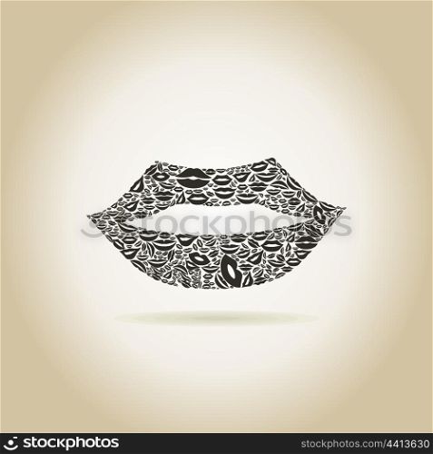 Lip made of lips. A vector illustration