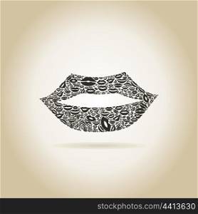 Lip made of lips. A vector illustration