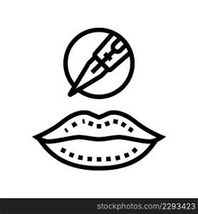 lip tattoo line icon vector. lip tattoo sign. isolated contour symbol black illustration. lip tattoo line icon vector illustration