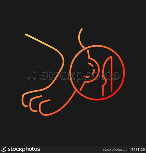 Lipoma gradient vector icon for dark theme. Fat composed benign tumors. Pet disease. Fatty lump. Skin affecting illness. Thin line color symbol. Modern style pictogram. Vector isolated outline drawing. Lipoma gradient vector icon for dark theme