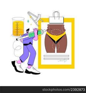 Liposuction abstract concept vector illustration. Lipo procedure, vacuum out fat removal plastic surgery, body contouring, beauty standard, weight loss, liposuction alternatives abstract metaphor.. Liposuction abstract concept vector illustration.