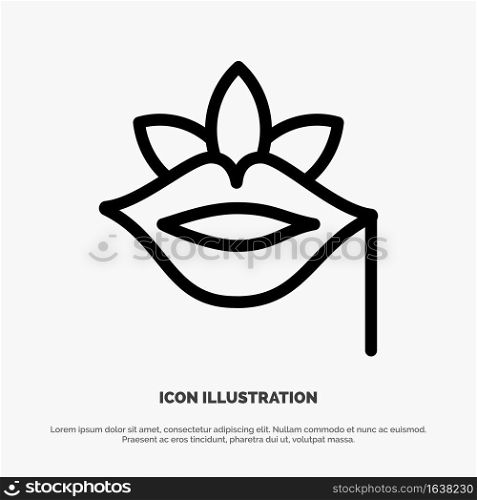 Lips, Flower, Plant, Rose, Spring Line Icon Vector