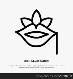 Lips, Flower, Plant, Rose, Spring Line Icon Vector
