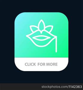 Lips, Flower, Plant, Rose, Spring Mobile App Button. Android and IOS Line Version