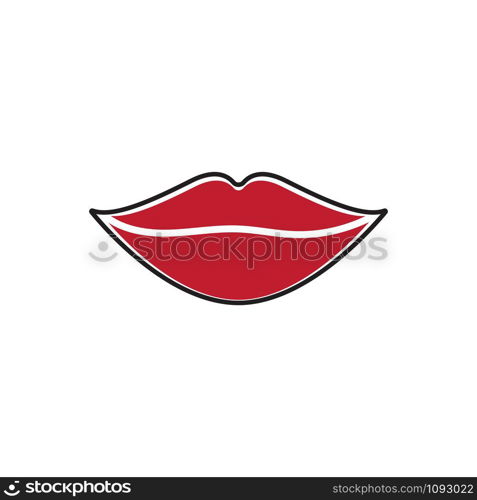 Lips icon cosmetic logo vector template