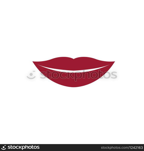 Lips icon cosmetic logo vector template