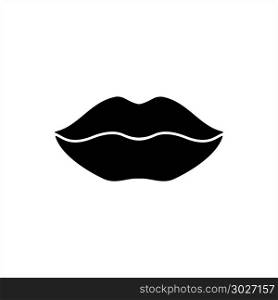 Lips Icon, Human Decorative Lips Vector Art Illustration. Lips Icon, Human Decorative Lips