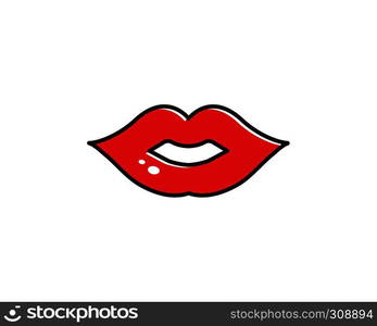 lips icon vector template design