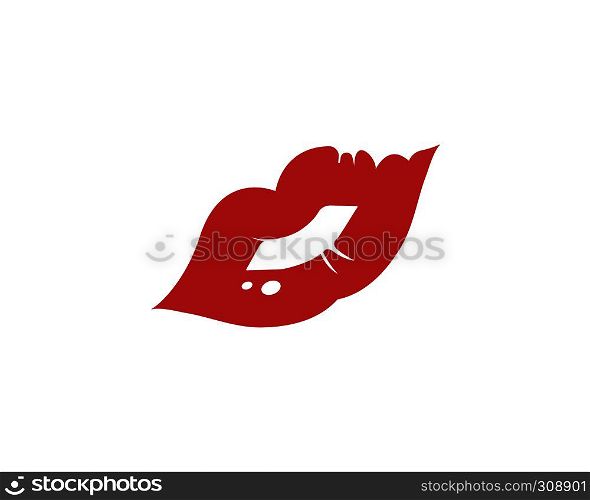 lips icon vector template design