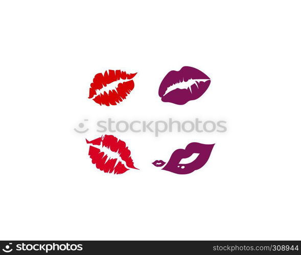 lips icon vector template design