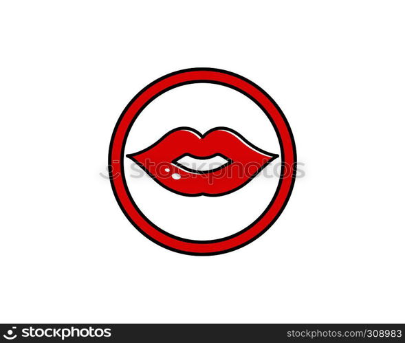 lips icon vector template design