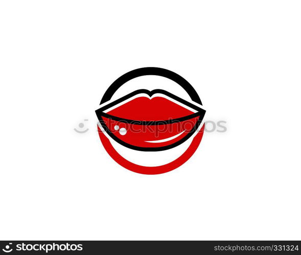 lips icon vector template design illustration